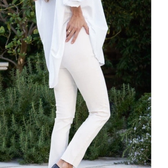 Frank & Eileen Derry Illusion Pull-on Pants in Antique White Size 24 - Picture 2 of 7